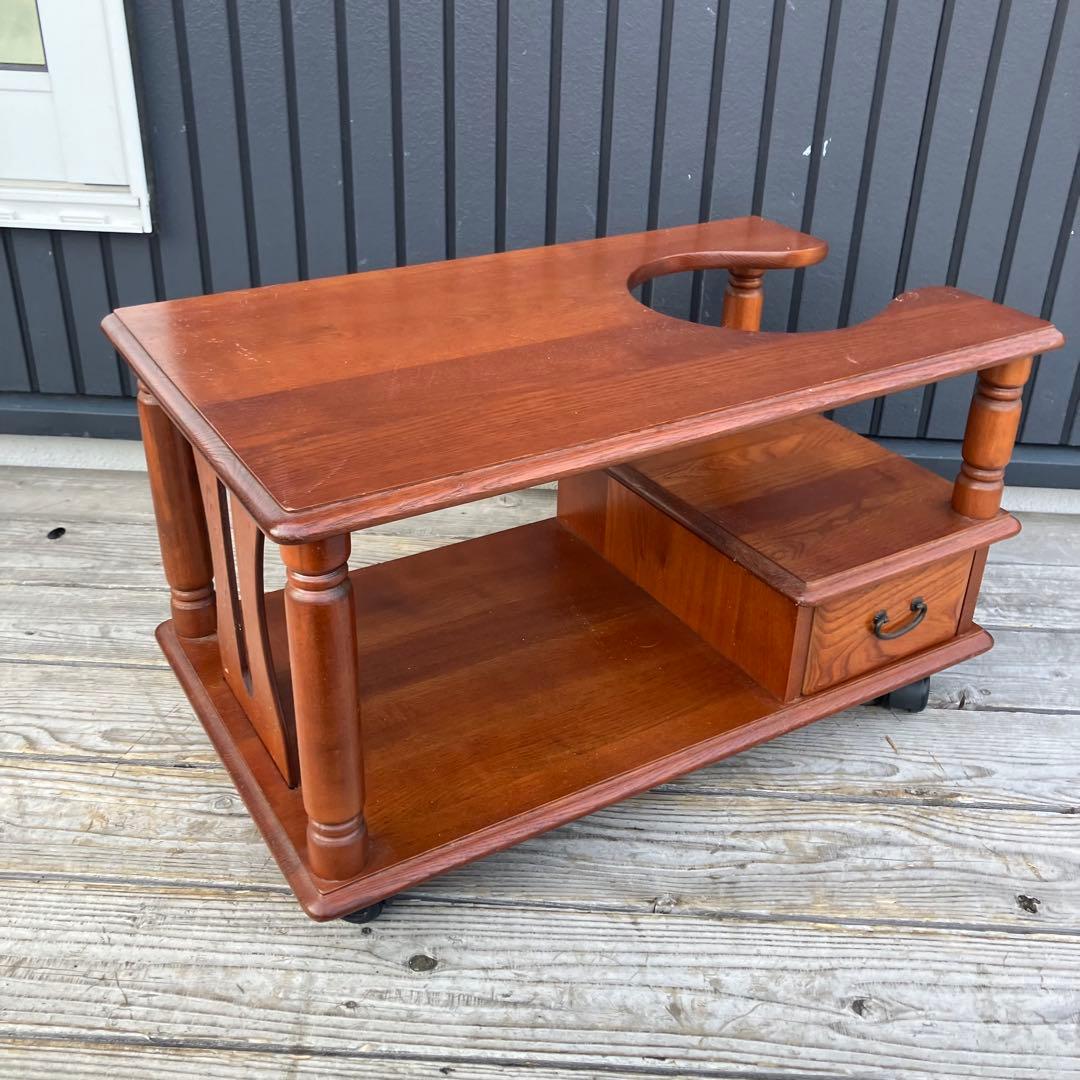 昭和レトロ 木製 お座敷ワゴン 引き出し収納 キャスター付き ポットワゴン古家具