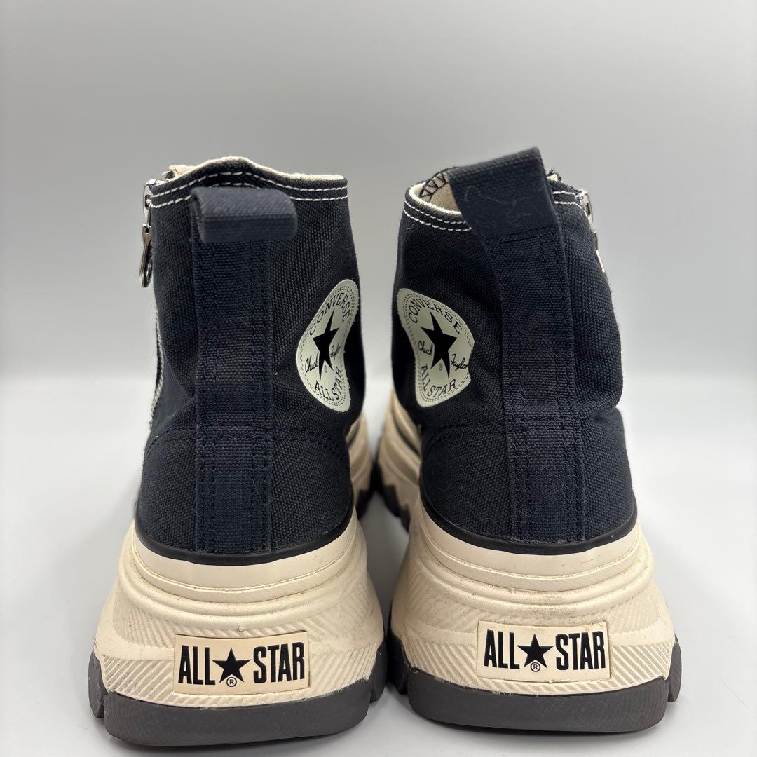 極美品 コンバース オールスター トレックウェーブ ジップ　厚底 ブラック