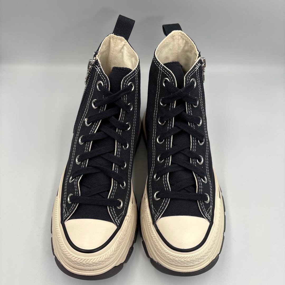 極美品 コンバース オールスター トレックウェーブ ジップ　厚底 ブラック