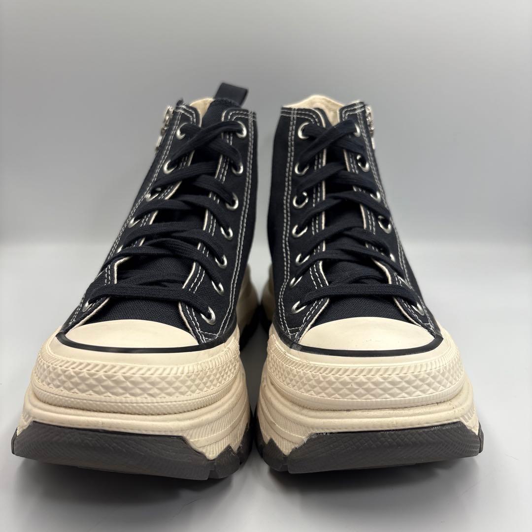 極美品 コンバース オールスター トレックウェーブ ジップ　厚底 ブラック
