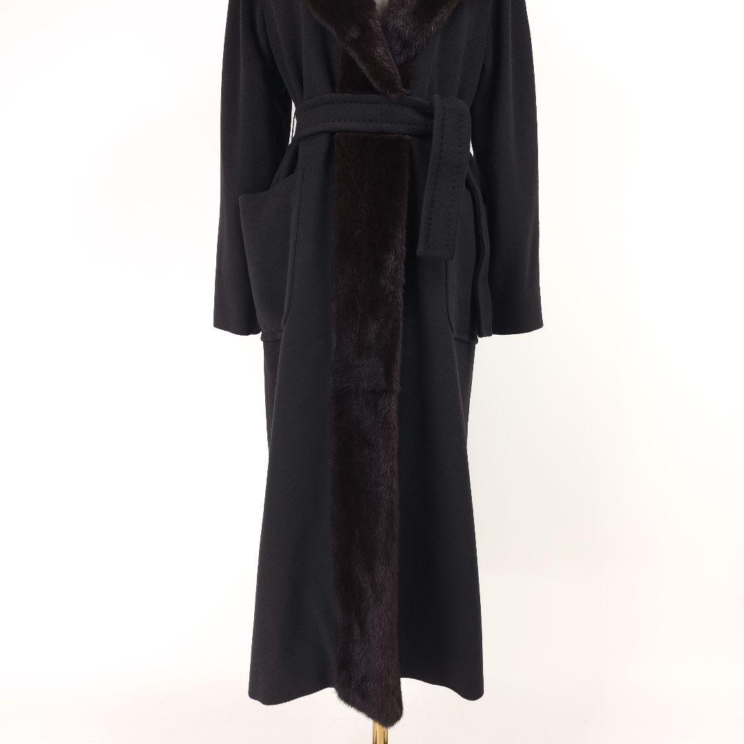 【新品同様】マックスマーラ ピュアカシミヤ ミンクファー フード コート 36