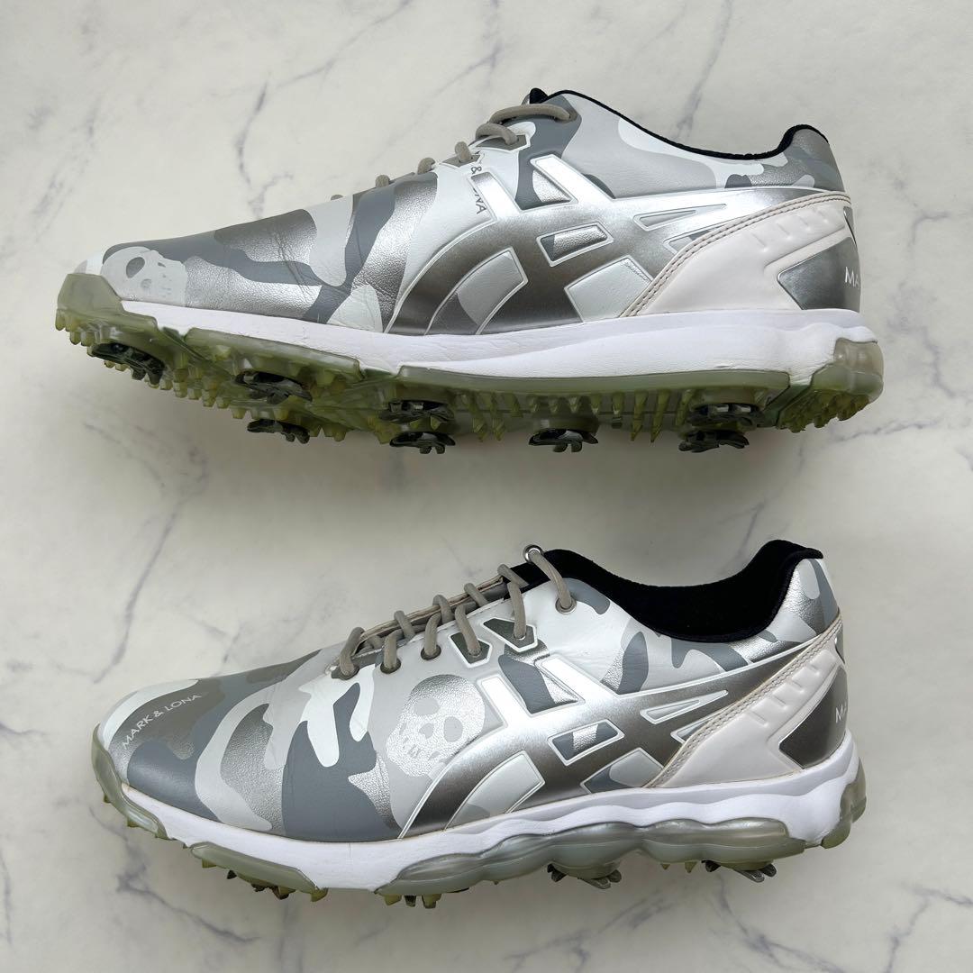 スーパーBマークアンドロナ アシックス ゴルフシューズ シルバー 靴