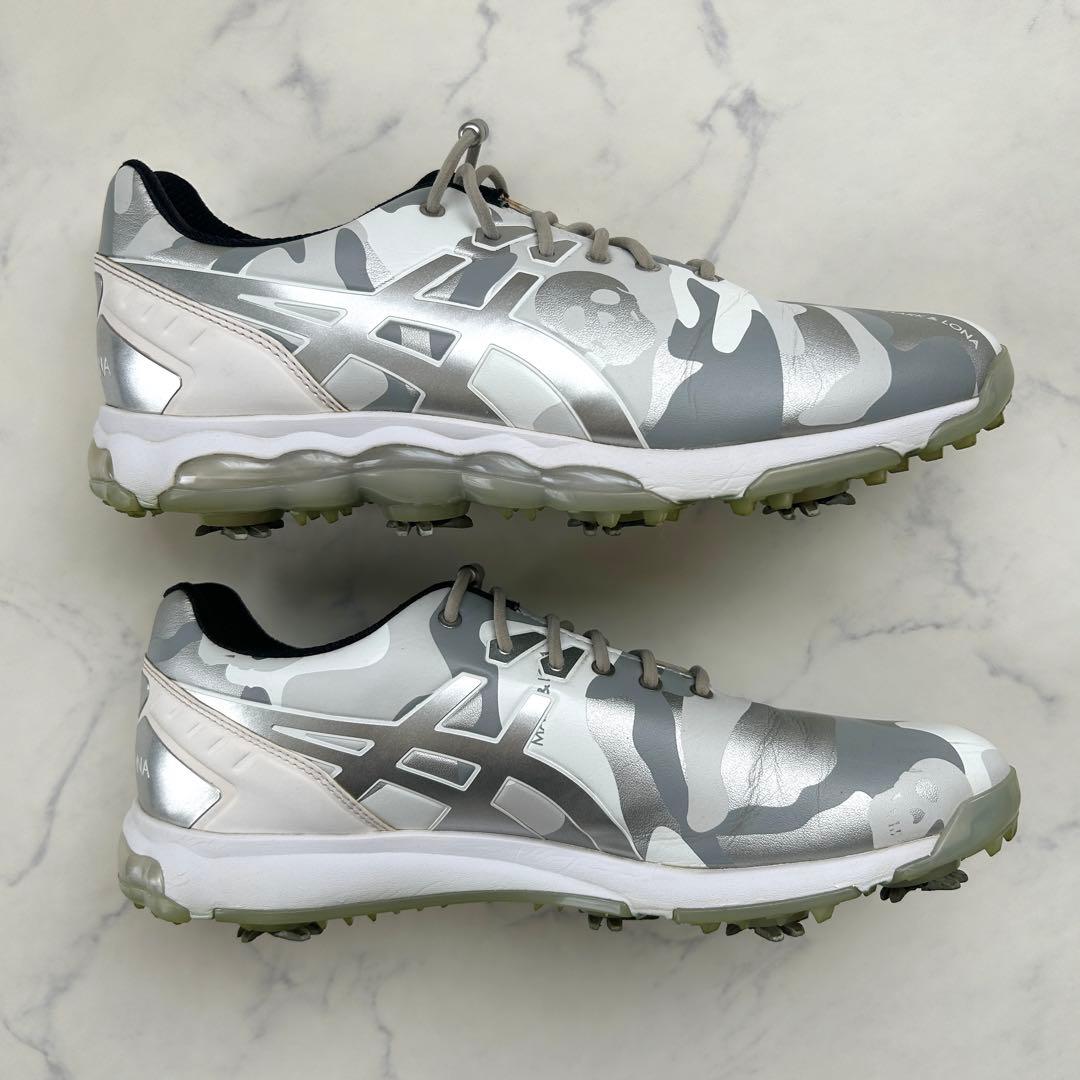 スーパーBマークアンドロナ アシックス ゴルフシューズ シルバー 靴