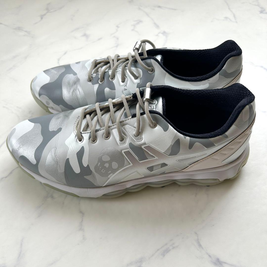 スーパーBマークアンドロナ アシックス ゴルフシューズ シルバー 靴