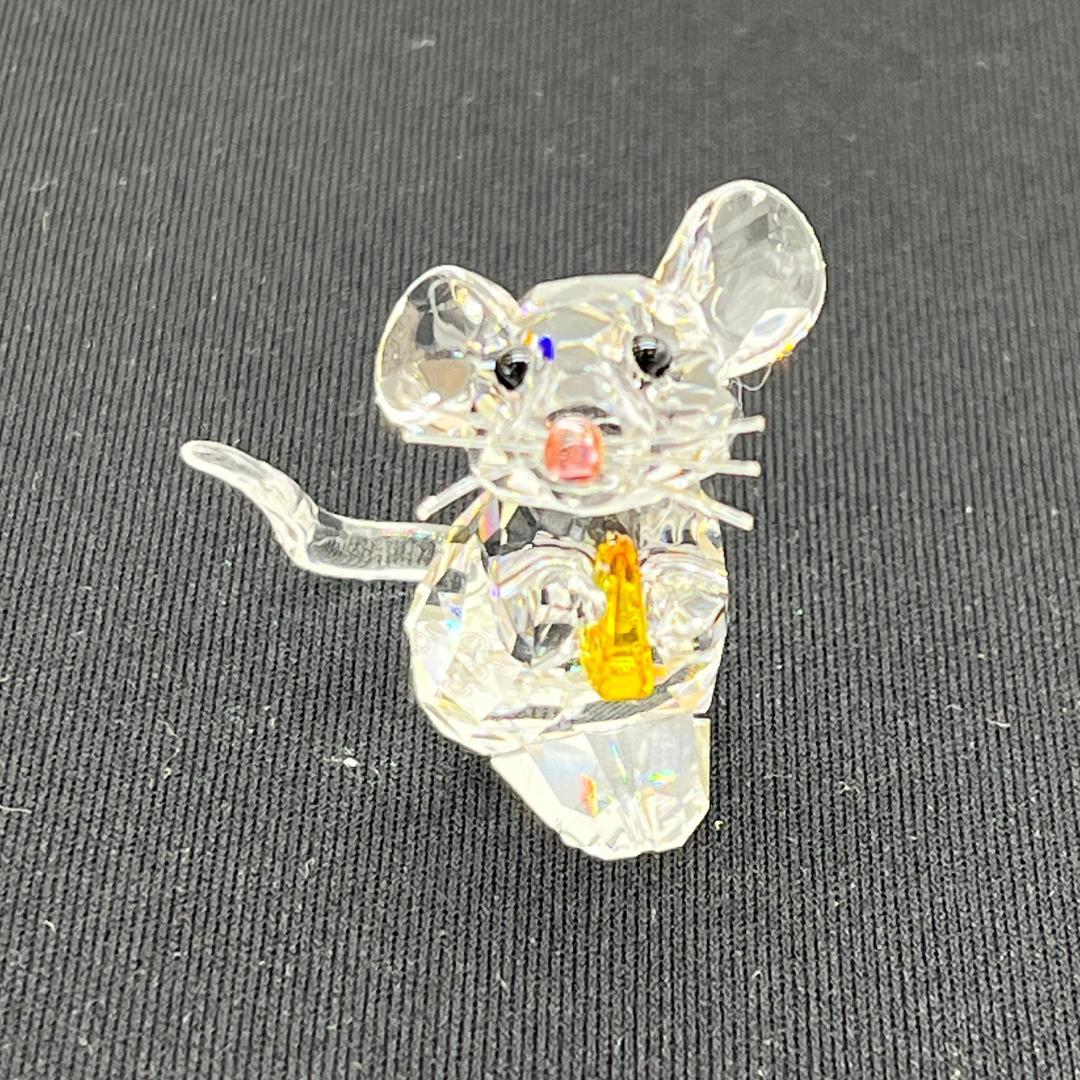 SWAROVSKI スワロフスキー クリスタル　ネズミ チーズ付き 専用箱付き
