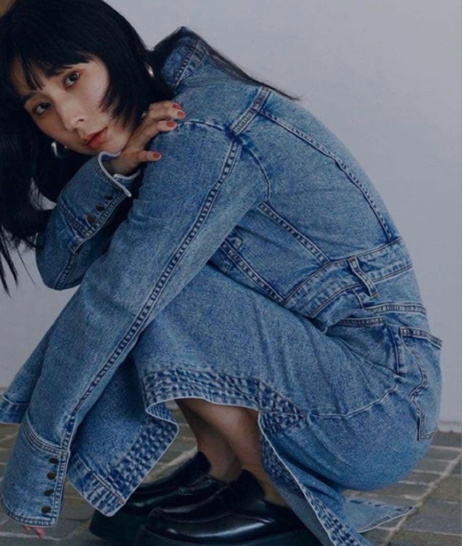 AMERI I LINE DENIM SHIRT DRESS Mサイズ