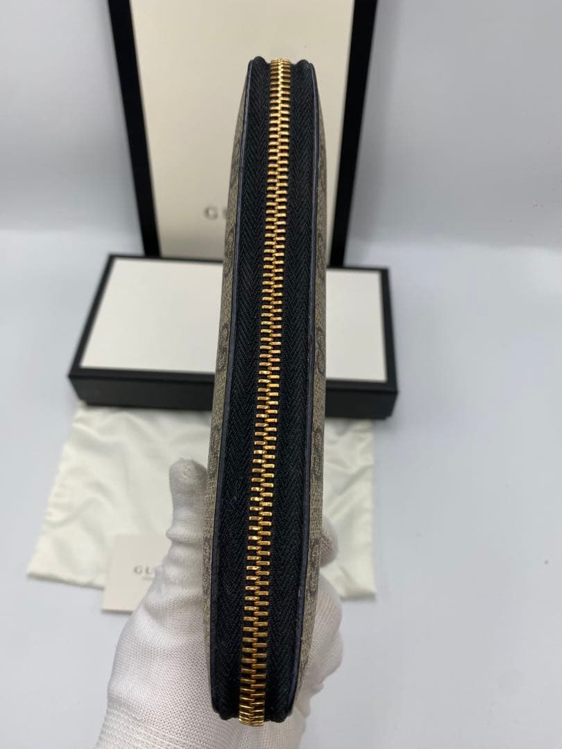 超良品‼️ グッチ　GUCCI 財布　長財布　GGスプリーム　ラウンドファスナー