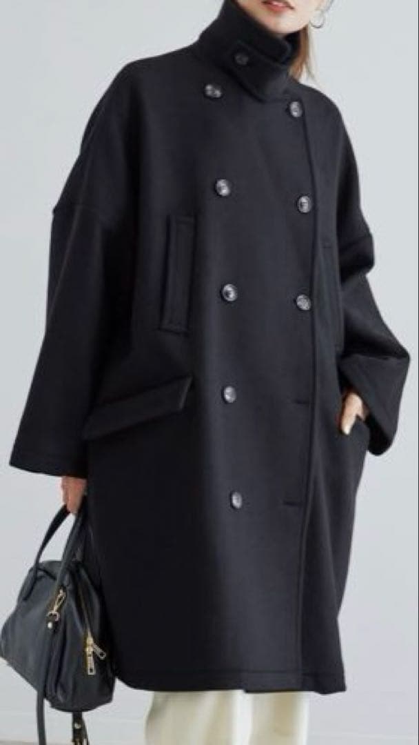 ［美品］2023AW⭐︎FRAMeWORK　ロングPコート　ネイビー