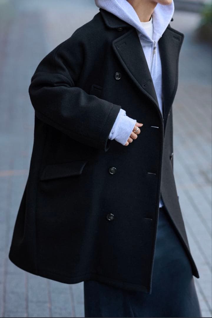 ［美品］2023AW⭐︎FRAMeWORK　ロングPコート　ネイビー