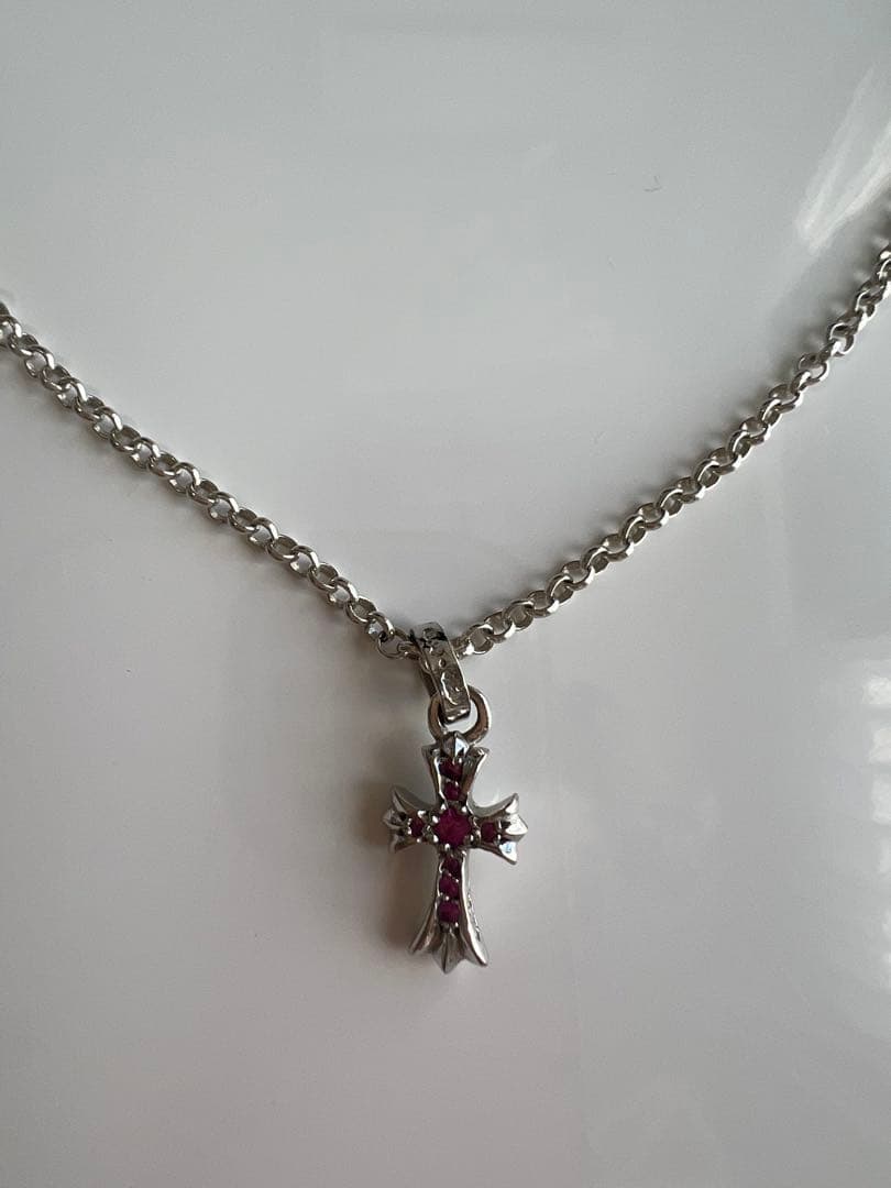 小*鹿様 クロムハーツ ネックレス ピンクサファイア 18K wg ベビーファッ