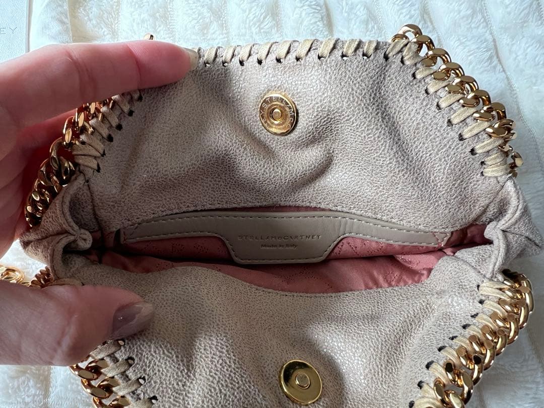 美品★ステラマッカートニー　ファラベラ　タイニー　ベージュ×ゴールド