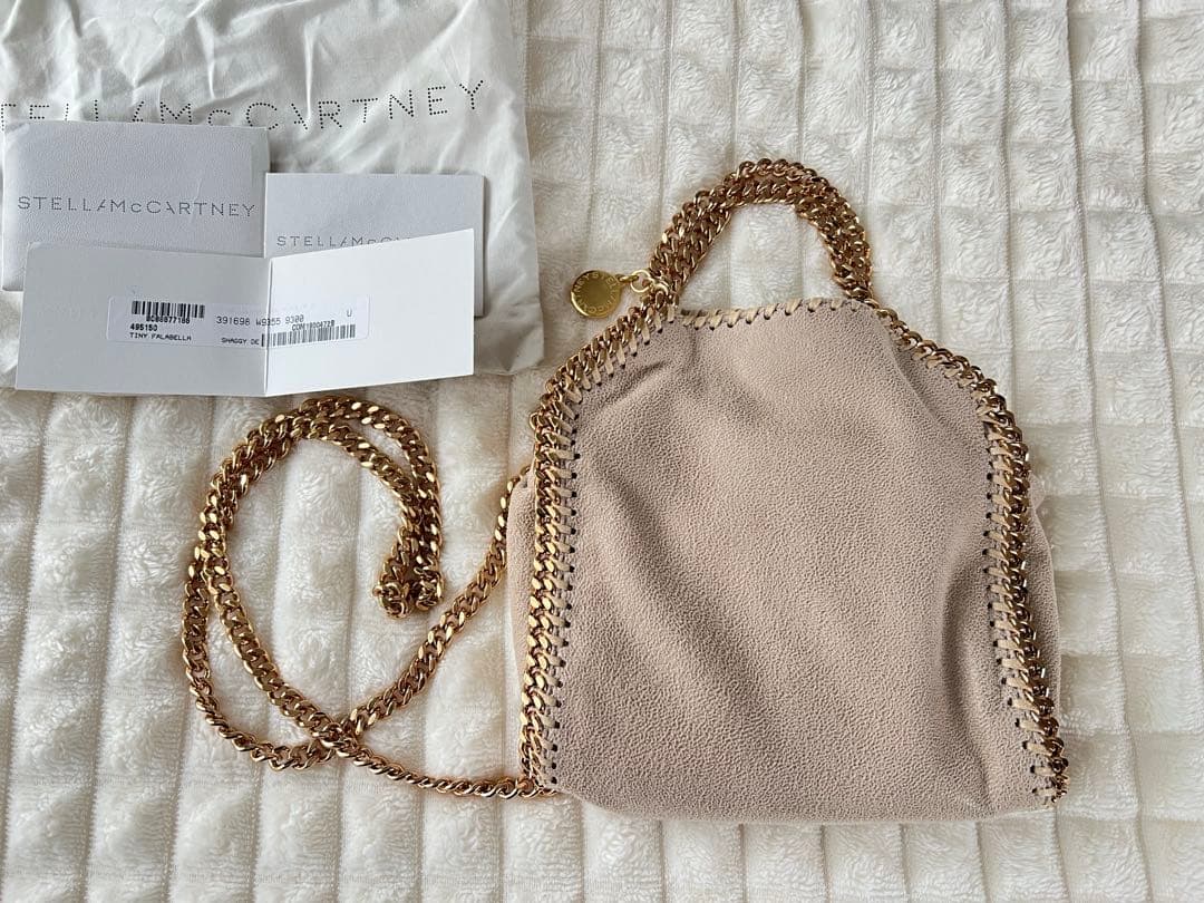 美品★ステラマッカートニー　ファラベラ　タイニー　ベージュ×ゴールド