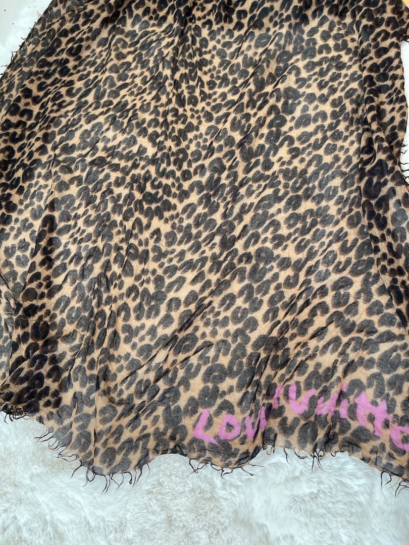 .*M様 LOUIS VUITTON ルイヴィトンレオパードカシミヤシルクストー