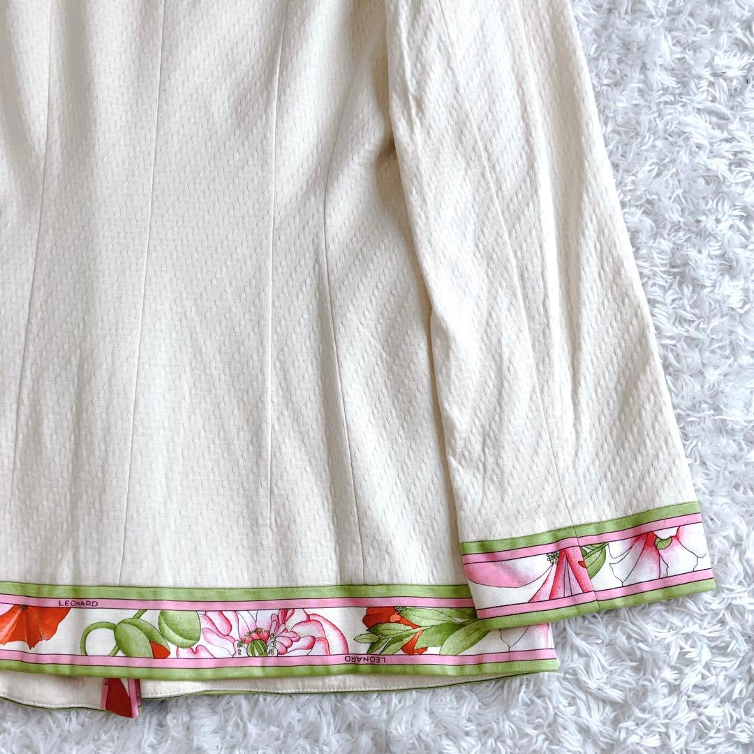 ラ*ン様 レオナール✨テーラードジャケット ダブルブレスト 金ボタン トリム 花