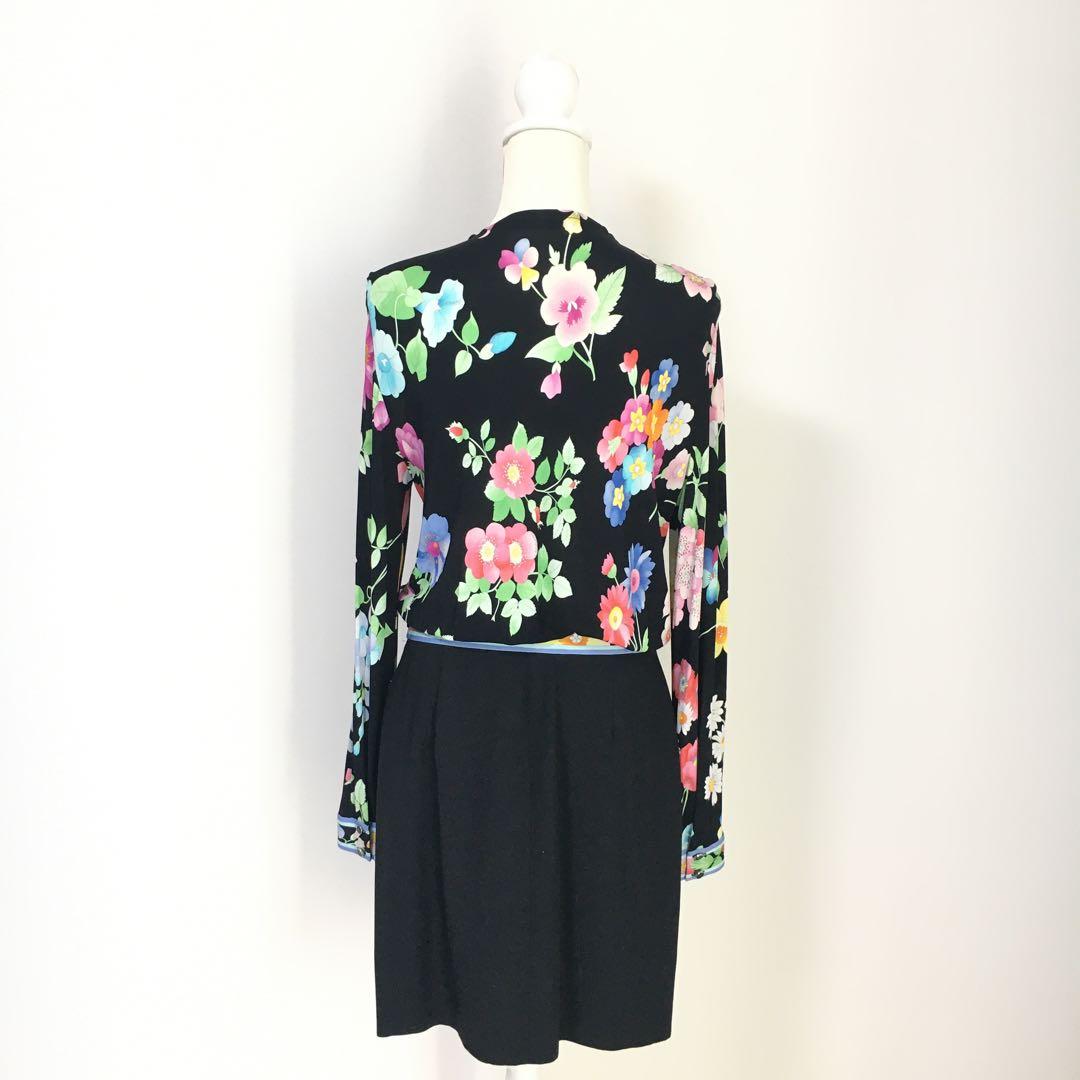 新作美品　LEONARD レオナール　タグ付　美しい花柄　ドレス　ワンピース