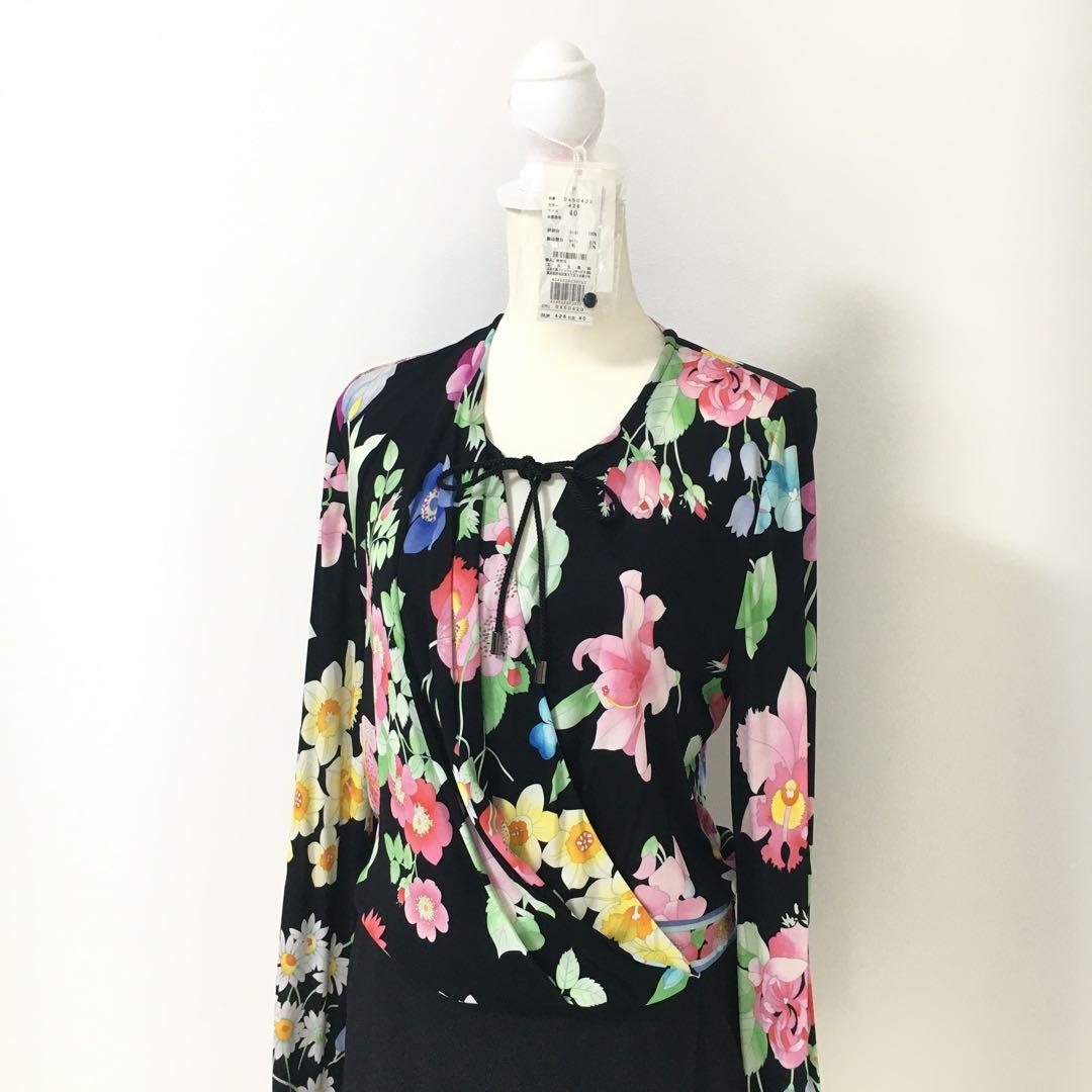 新作美品　LEONARD レオナール　タグ付　美しい花柄　ドレス　ワンピース