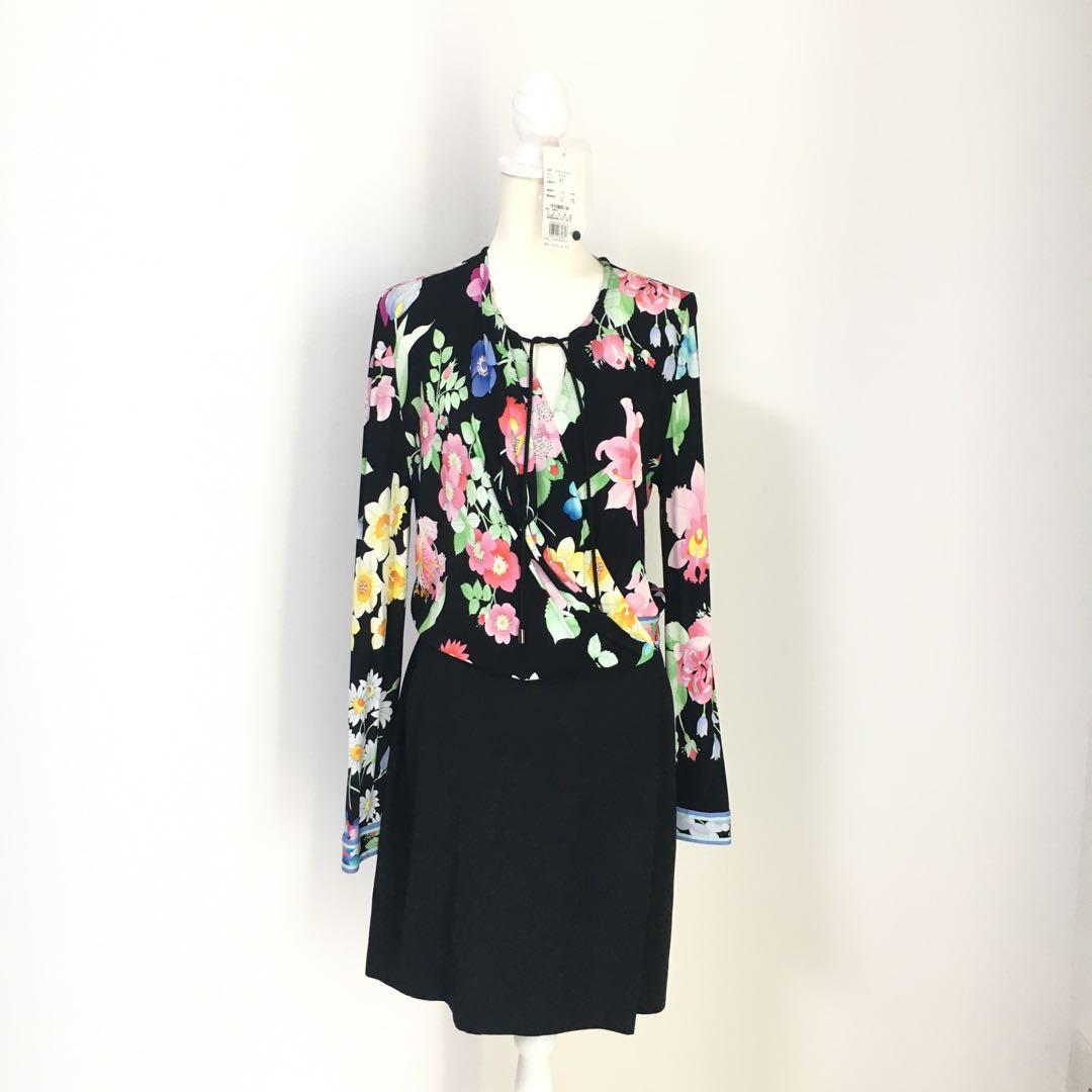 新作美品　LEONARD レオナール　タグ付　美しい花柄　ドレス　ワンピース