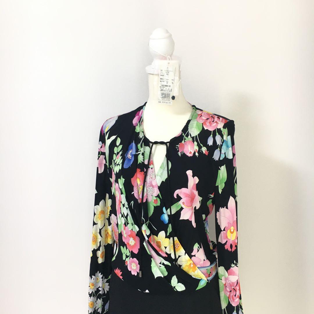 新作美品　LEONARD レオナール　タグ付　美しい花柄　ドレス　ワンピース