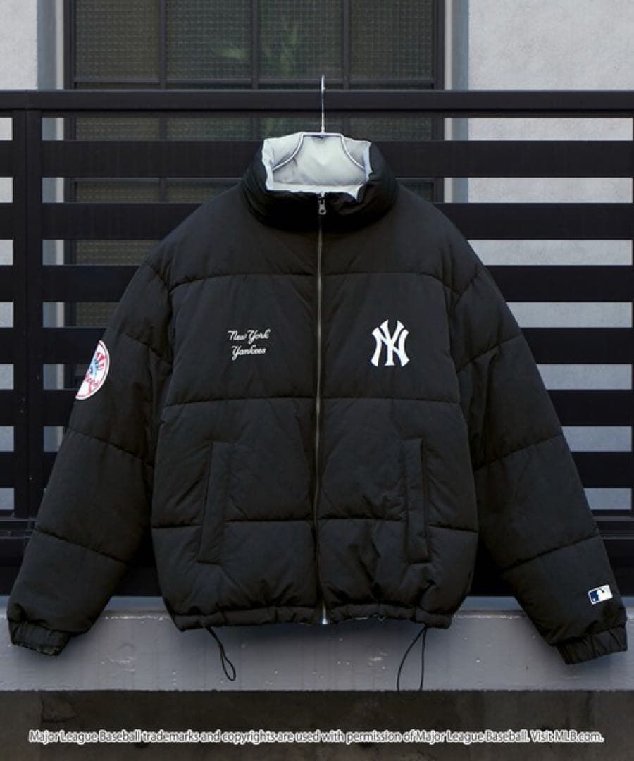New York Yankeesダウン スタジャン ブラック グレーM