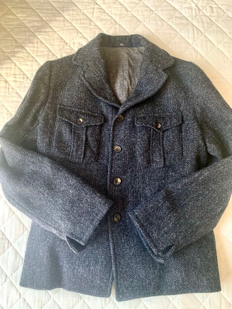 値下げ中　断捨離45r ウールツイードジャケット　ヘリンボーン