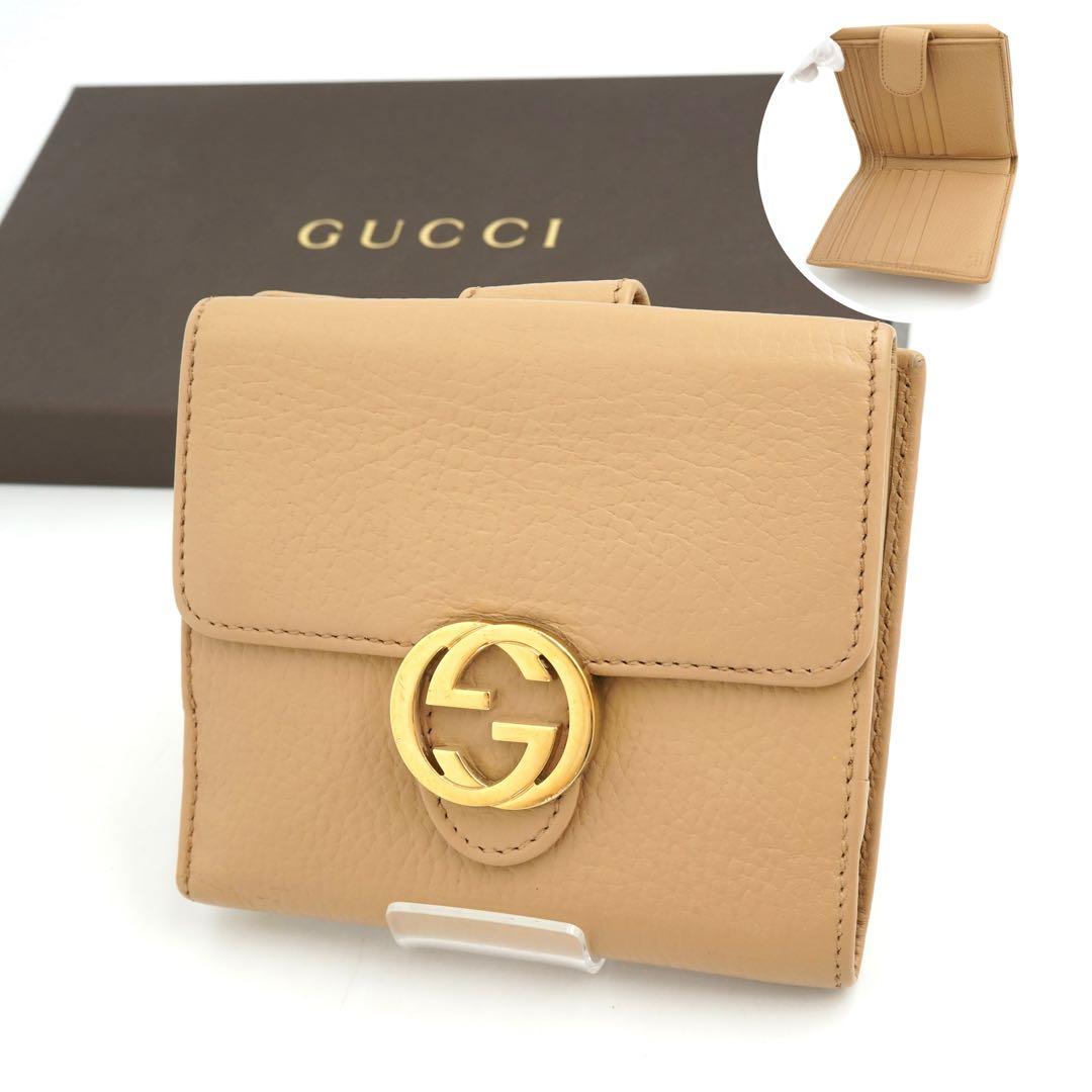 ✨未使用展示品✨　GUCCI ミニ財布　インターロッキング　二つ折り　GGロゴ