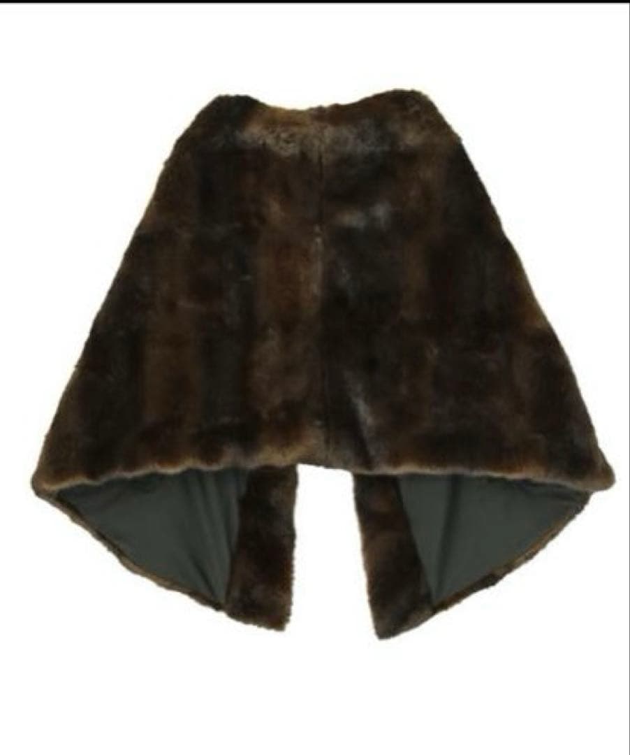 【タグ付き未使用】定価19800JENNEフェイクミンク中綿ケープ