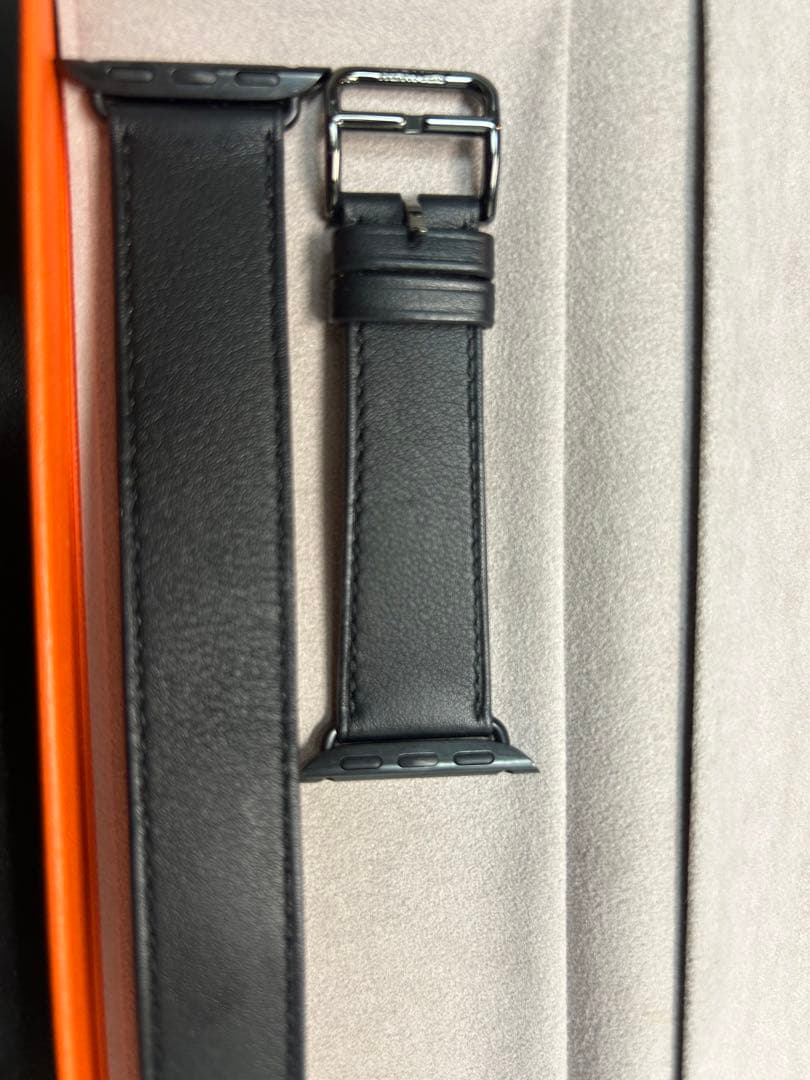 アップルウォッチ　エルメス　お値下げ！　バンド　レザー　ドゥブル　ブラック