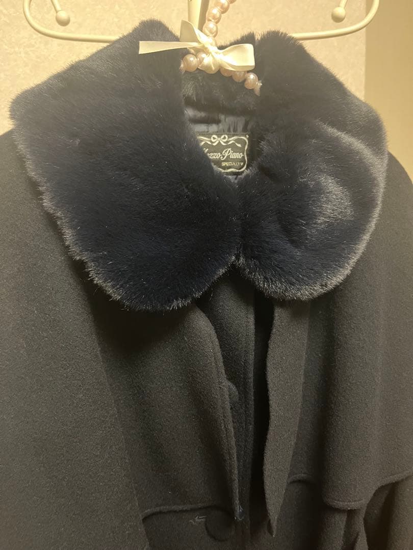 ✴︎美品✴︎メゾピアノJr. ケープつきマルチWAYコート ネイビー