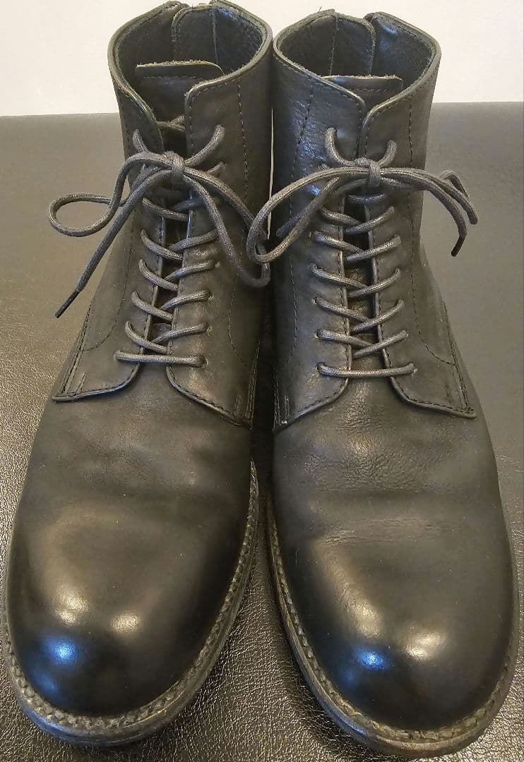 PADRONE バックジップ レース アップ ブーツ 黒 27cm / 42