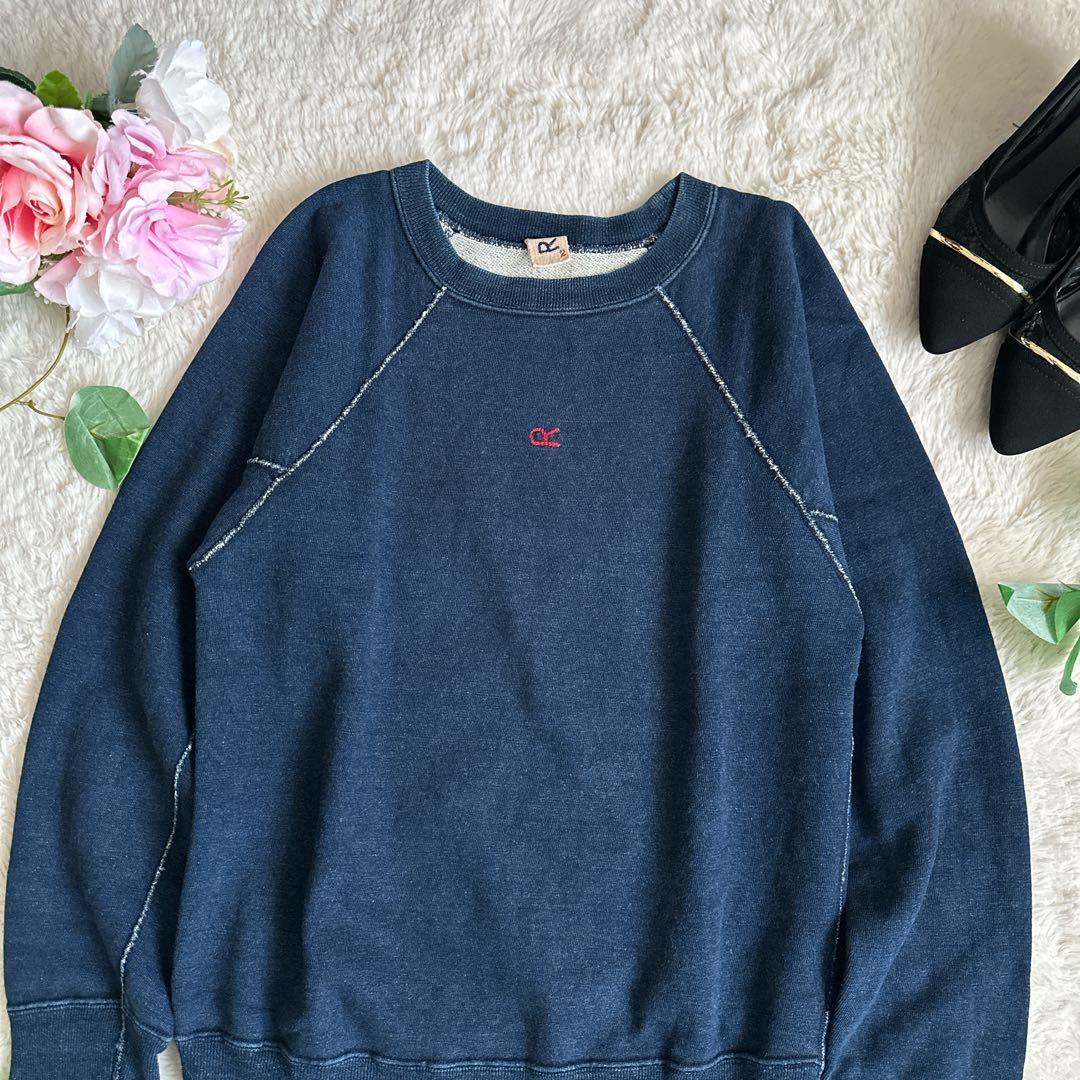 極美品☆45R 45rpm Indigo L/S スウェット R刺繍 2