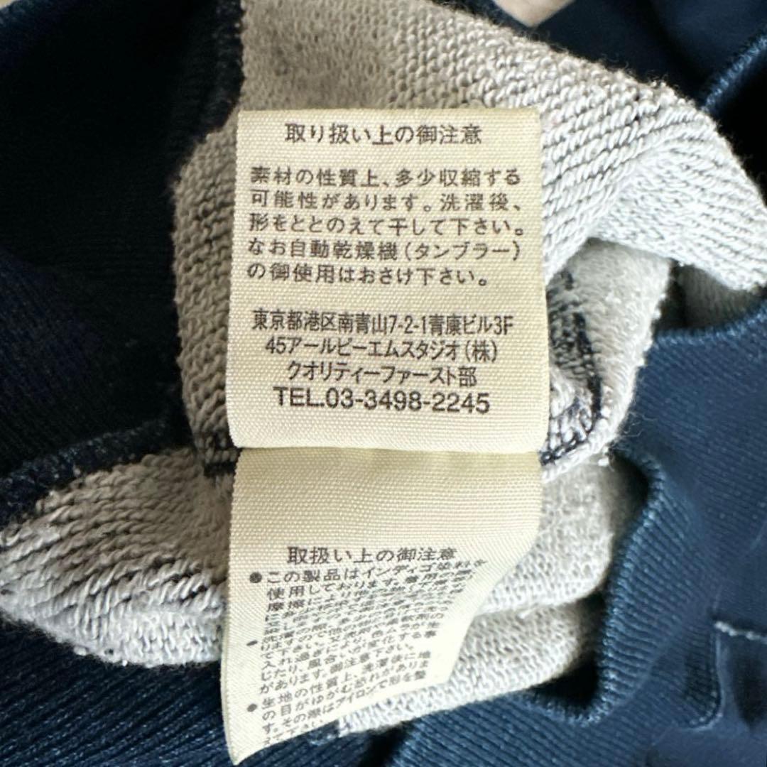 極美品☆45R 45rpm Indigo L/S スウェット R刺繍 2