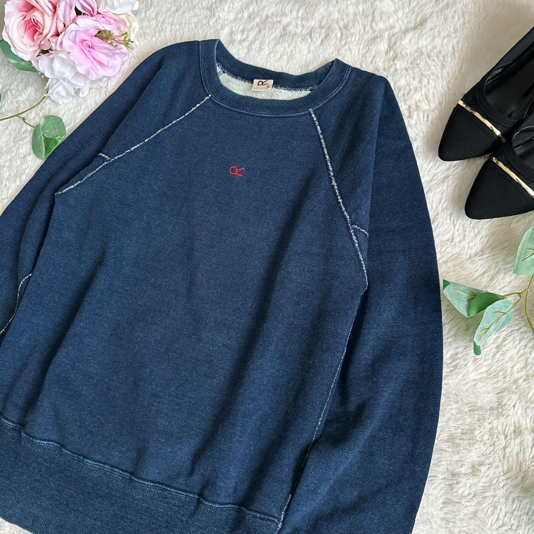 極美品☆45R 45rpm Indigo L/S スウェット R刺繍 2