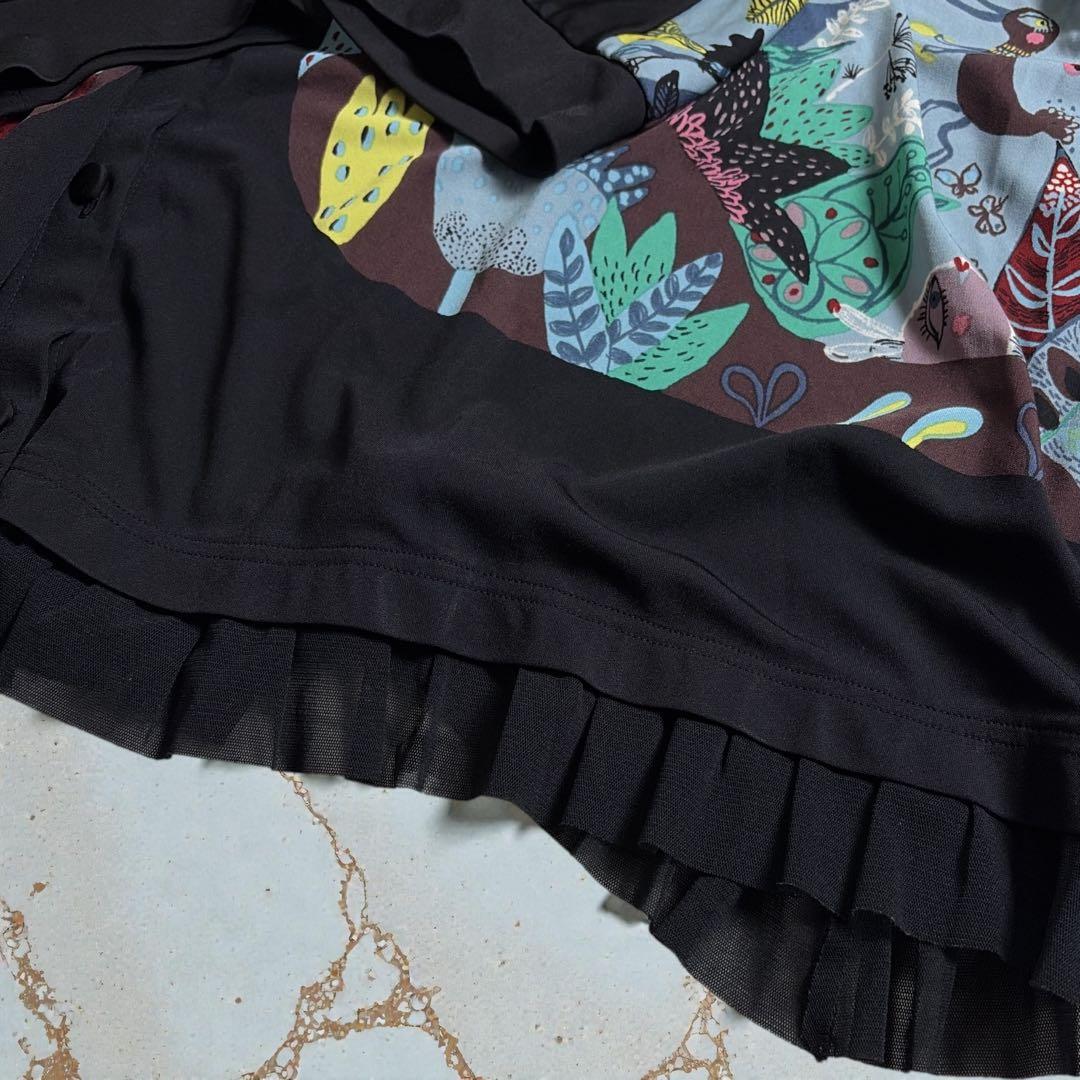 美品 トクコプルミエヴォル アニマル柄 チュニック カーディガン 前開き 動物