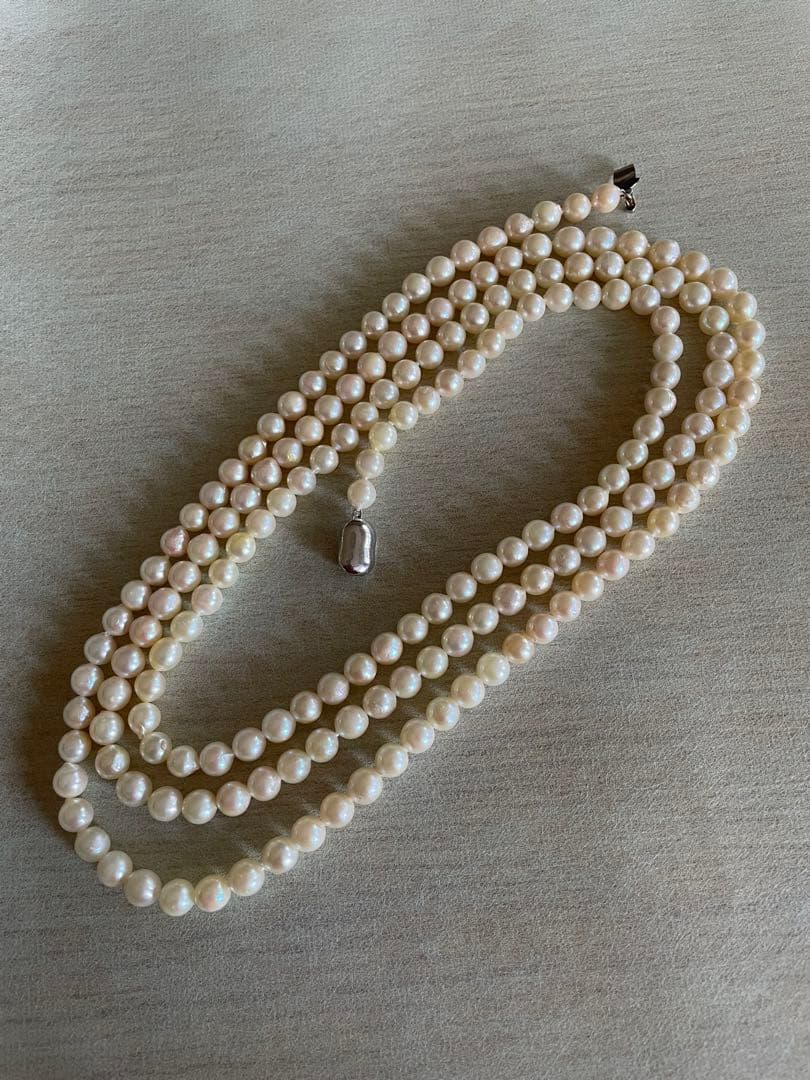 アコヤ真珠(ラウンド)ロングネックレス(110cm) シルバークラスプ