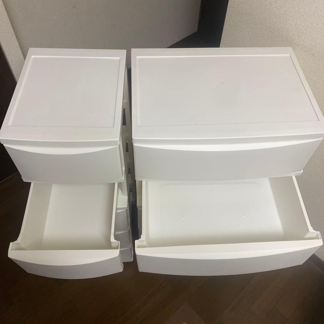 ホワイトチェスト 5段　大小2セット