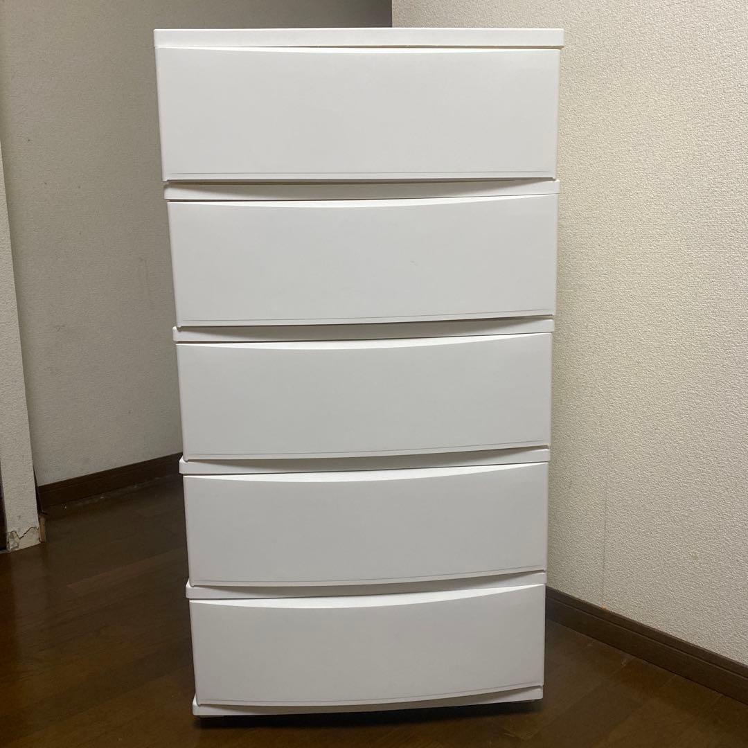 ホワイトチェスト 5段　大小2セット