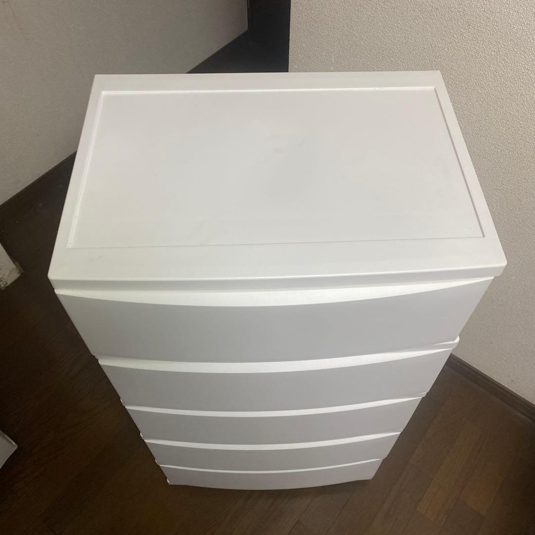 ホワイトチェスト 5段　大小2セット