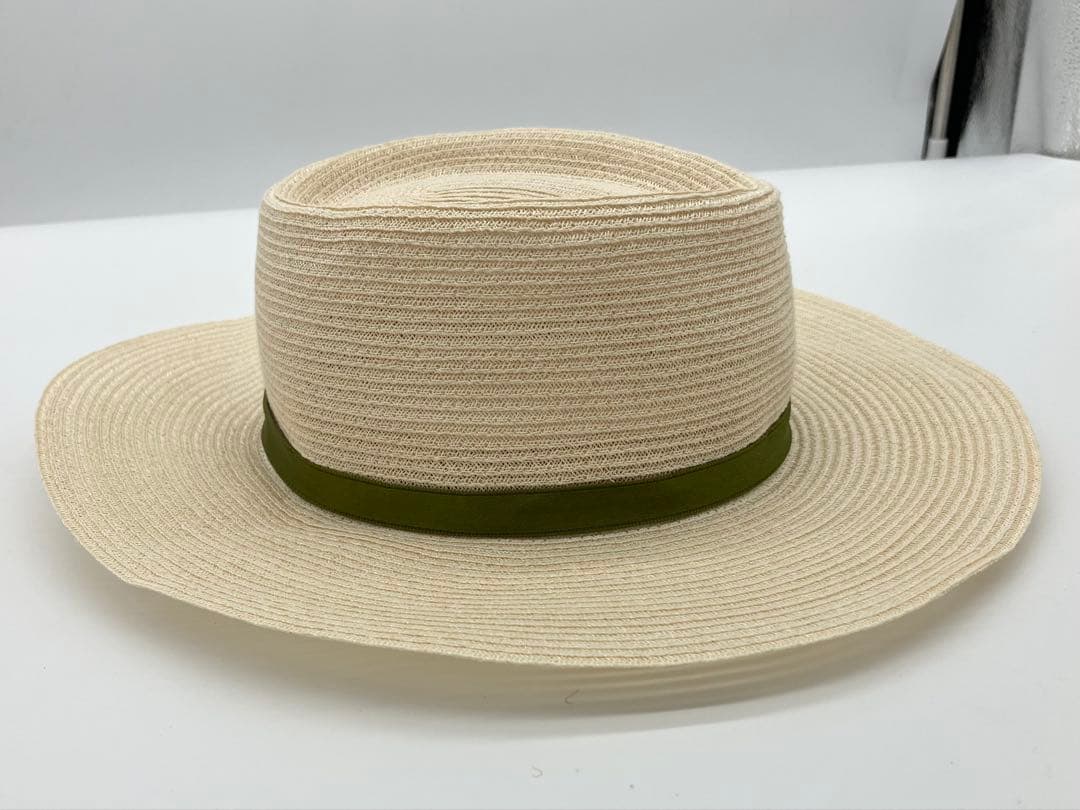 CHANEL ココマーク ストローハット 麦わら帽子 ホワイト グリーン