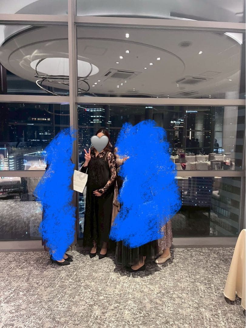 niana　マタニティ可　ブラックレース　パーティードレス