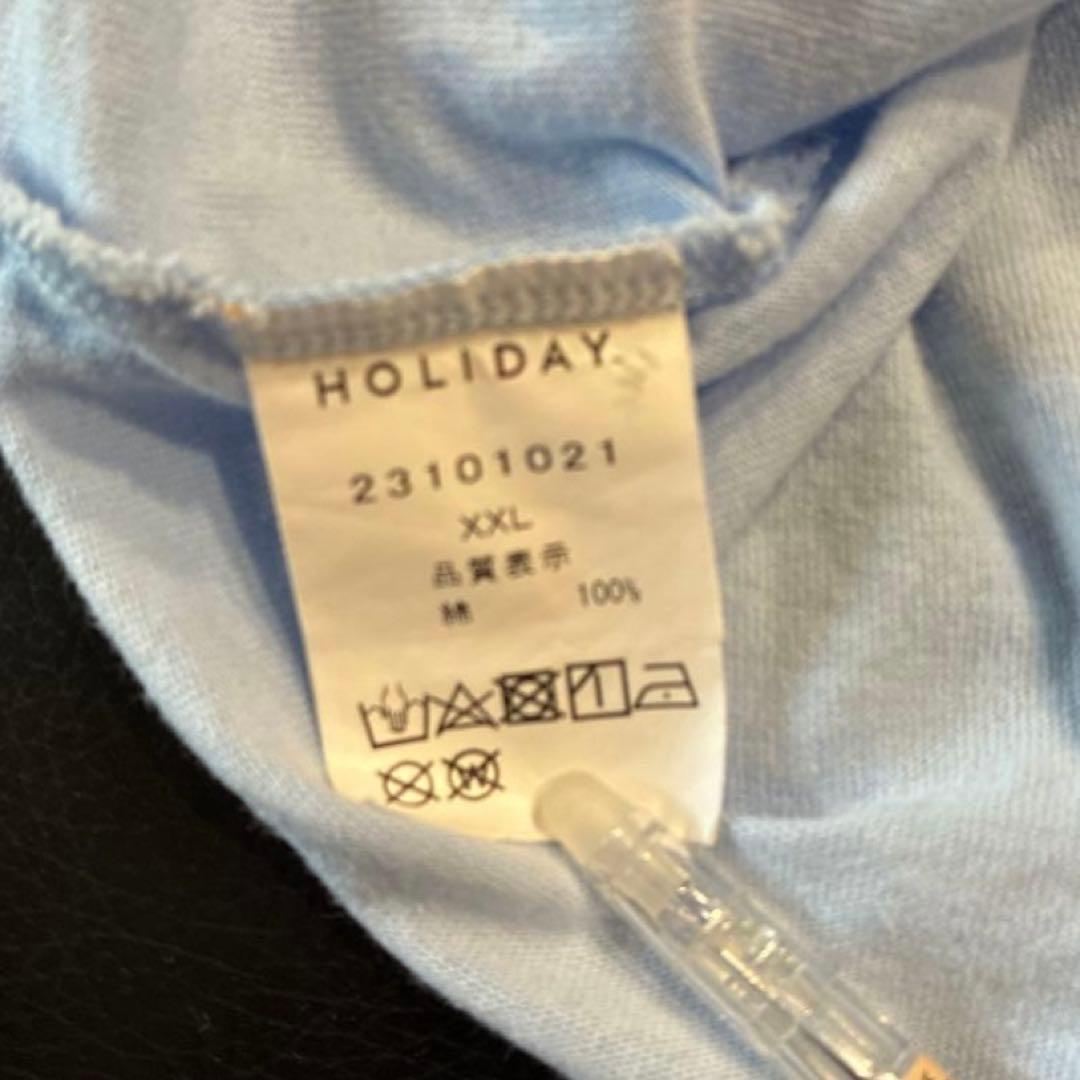 HOLIDAY RUFFLE COLLAR TOPS ライトブルーロンT