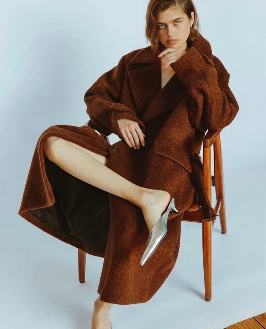 ecole de pensee カシミア混　オーバサイズ　コート　44