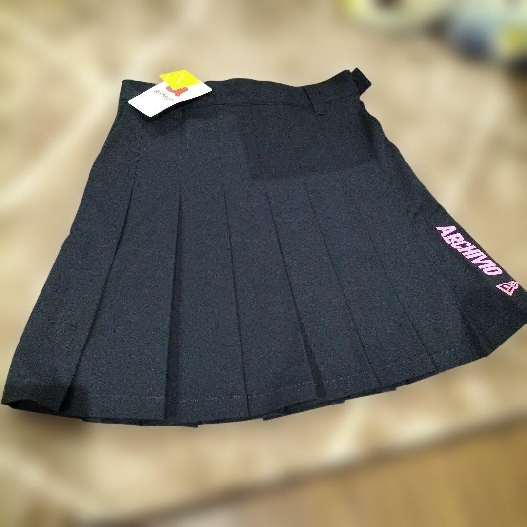 タグ付き未使用アルチビオブラック 膝上丈プリーツスカート サイズ38
