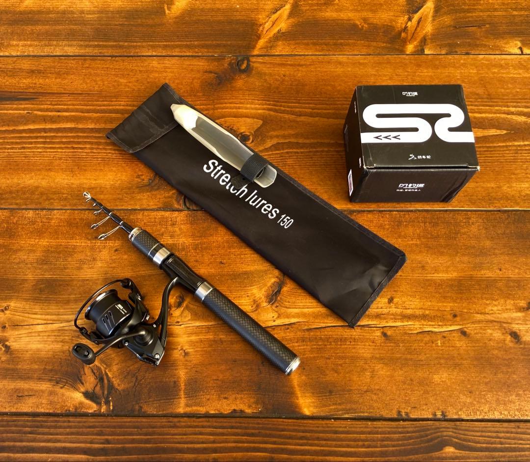 トラウトセット　トラウトロッド　5ft 渓流釣り　超軽量　カーボンロッド　リール