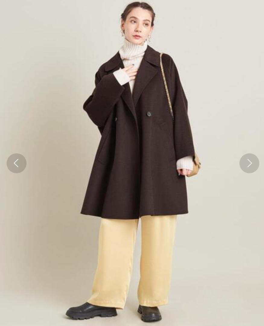 22aw Beauty & Youth リバー ポンチョ コート ブラウン S