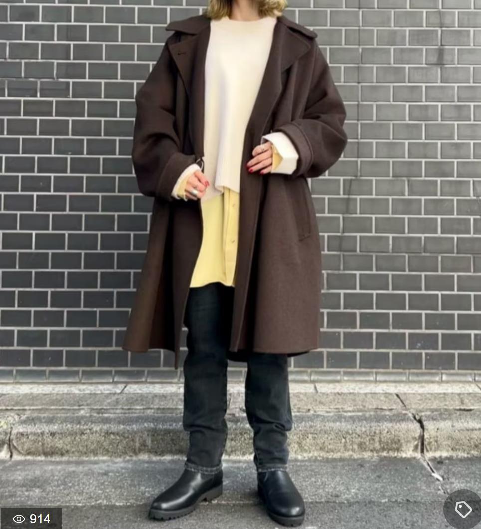 22aw Beauty & Youth リバー ポンチョ コート ブラウン S