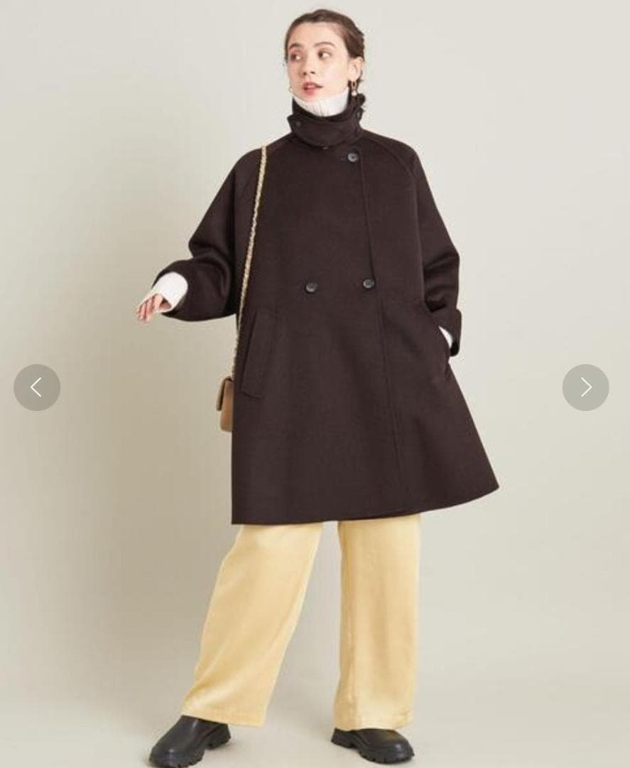 22aw Beauty & Youth リバー ポンチョ コート ブラウン S