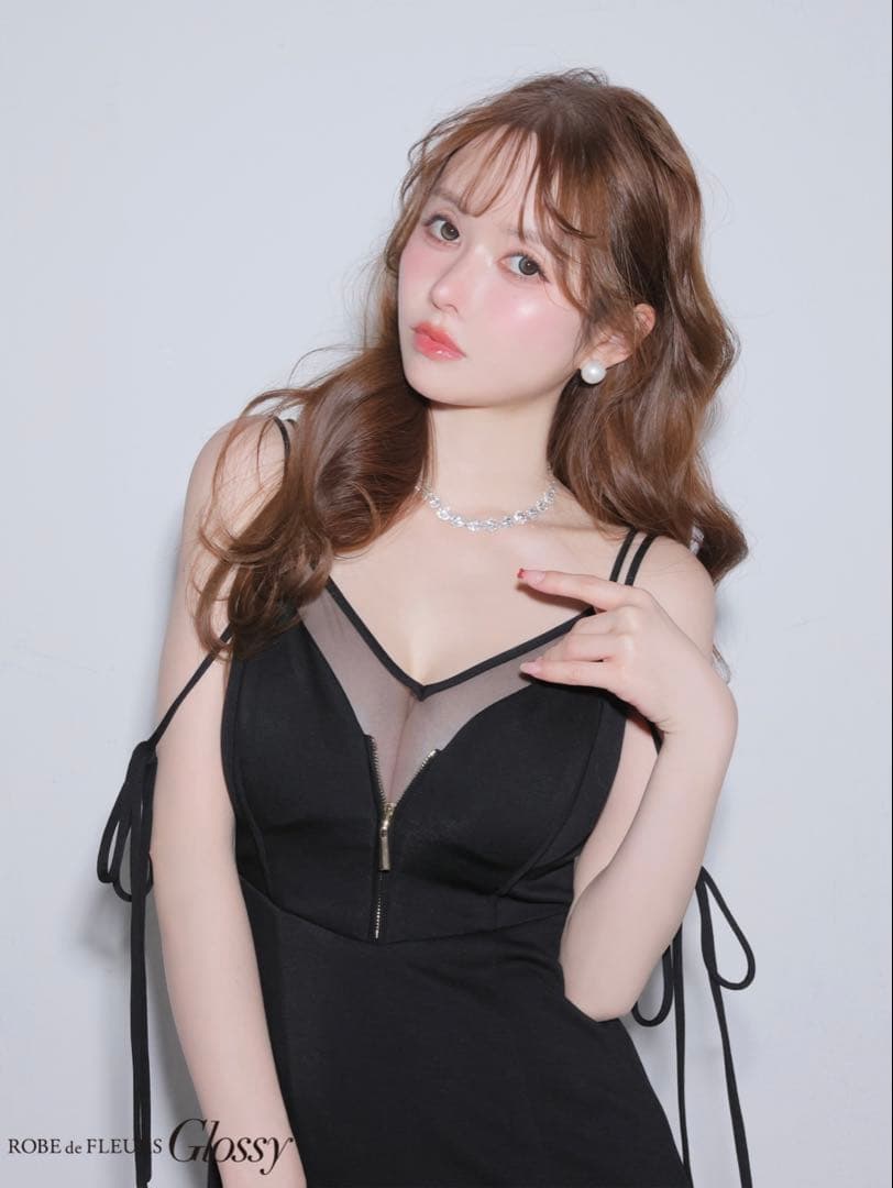 ROBE de FLEURS Glossy 黒マーメイドドレス Sサイズ