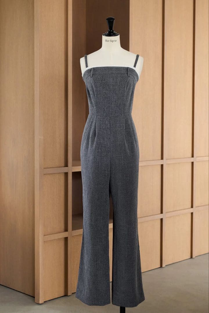 サロペット・オーバーオール・オールインワン Frilled Tweed Jumpsuit