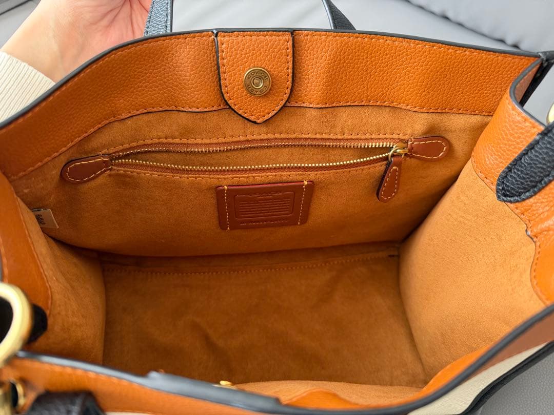 COACH C0777トートバッグ　ショルダー付き　2WAY ホワイトxブラウン