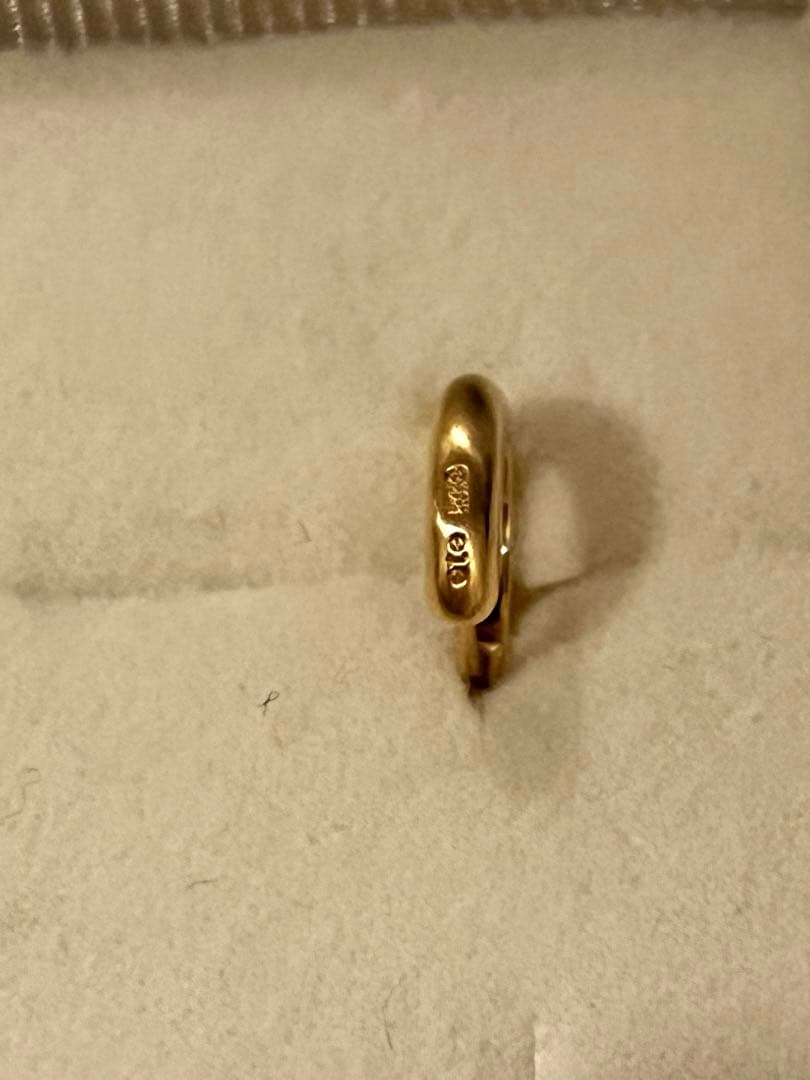 K18 ヘアライン フープピアス etek18 シンプル 高品質